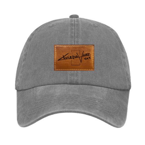 Christia Visser Grey Leather Patch Cap
